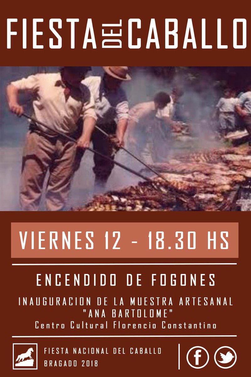 fdcbragado's tweet photo. En una semana vuelve la Fiesta Nacional del Caballo y se encenderán nuevamente los fogones! Los invitamos a participar! https://t.co/xsSaTbqMuz