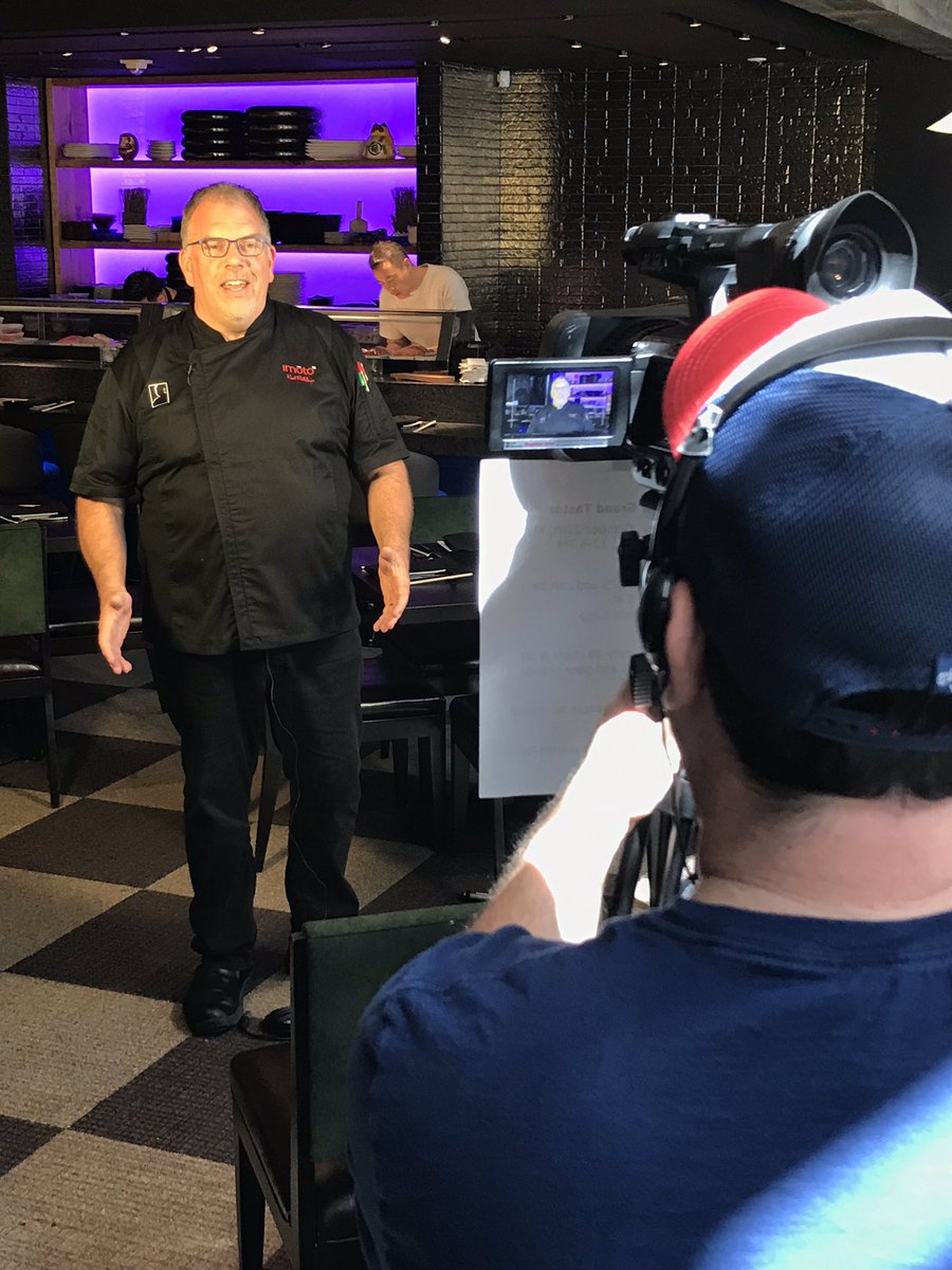 TonyFayPR's tweet photo. Spotted: @ChefKentRathbun at @ImotoDallas shooting a promo for @KlydeWarrenPark’s #ParkAndPalate #foodandwine #TFPR https://t.co/ysdETly4qo