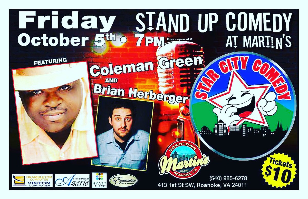 Tonight at <a href="/MartinsDowntown/">Martin's Downtown</a> its comedy and live music! Showtime is 7pm. 2 shows for $10 bucks.