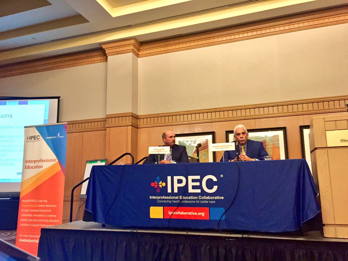 ipec_org's tweet photo. Talk about synergy & teamwork! A huge thank you to Drs. MacKinnon & Lodes for their joint presentation at #IPECFall18 on how their unique academic-clinical partnership has impacted their organizations & communities. It’s certainly time to bridge the gap between #IPE & practice! https://t.co/LsBg0z1hWi