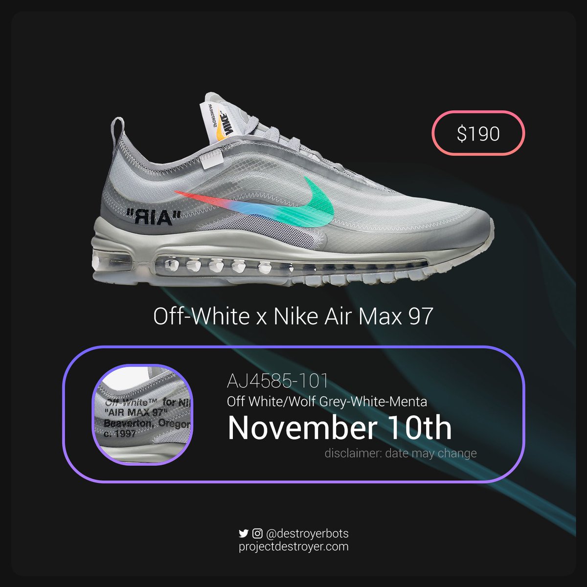 off white air max 97 retail price