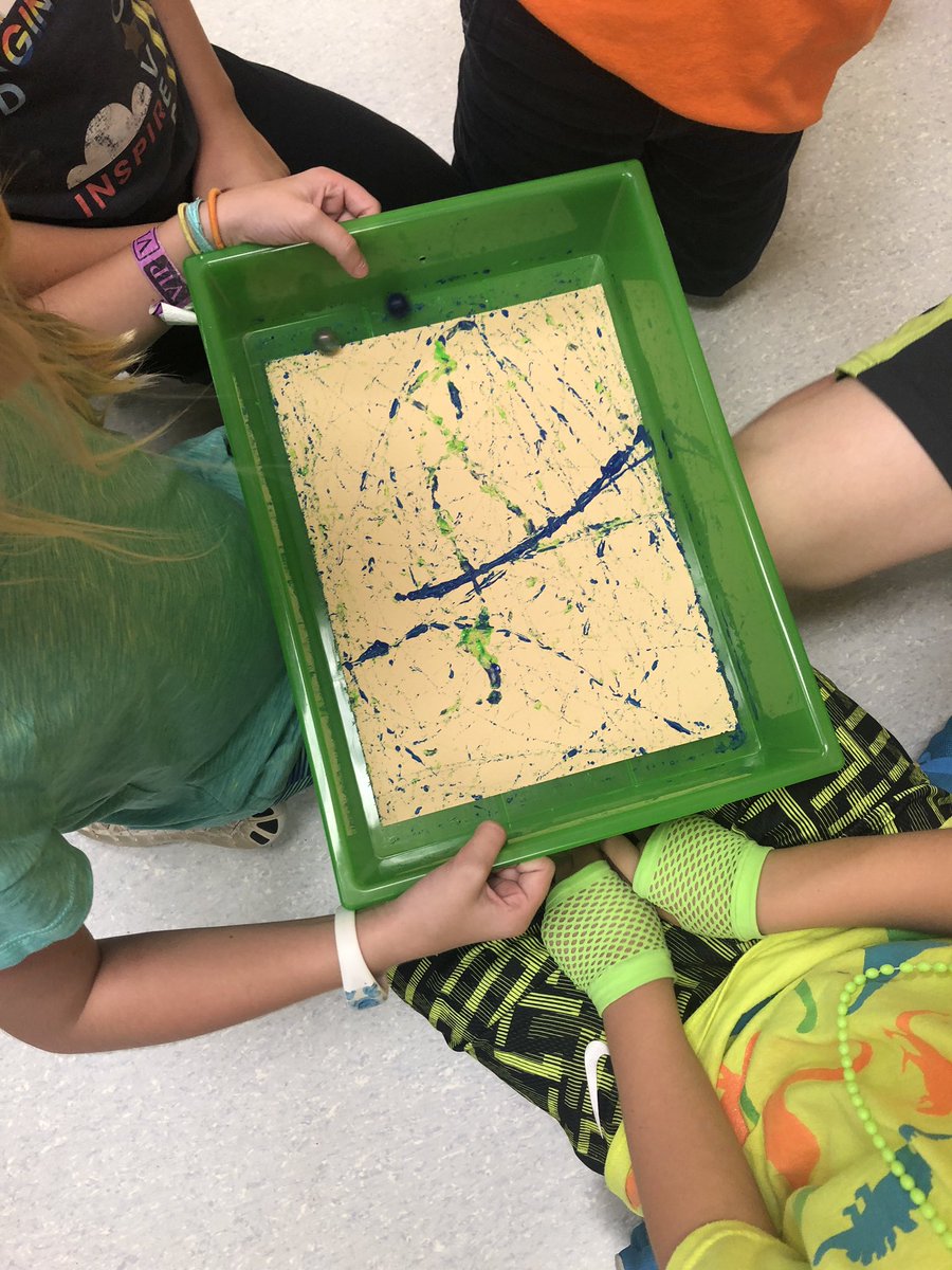 Discovering patterns of movement with painted marbles! <a href="/FESfalcons/">Florence Elementary</a>