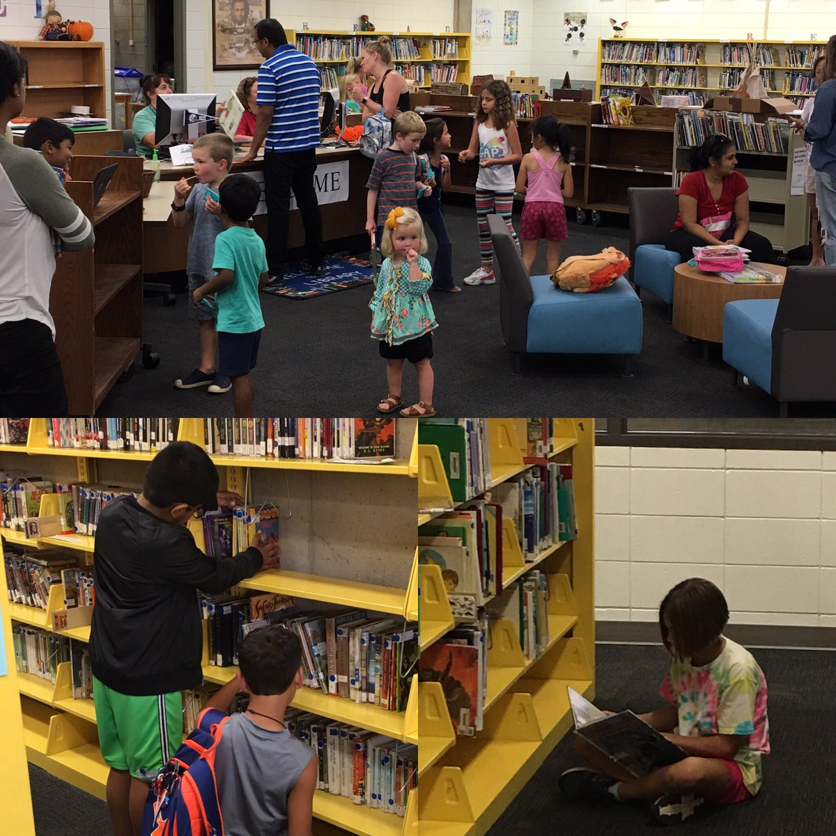 SouthsideElem's tweet photo. Thanks to Mrs. Frazier keeping our library open after school today for Books for Break! An opportunity for students to take books home to read during our time away from school!! #kidsfirst #readingmakesadifference https://t.co/L0KE6vupWr
