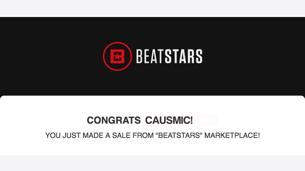 Whoo one of my first beat sales, great feeling to get one of these emails. Shoutout <a href="/BeatStars/">BeatStars</a> 🙏
