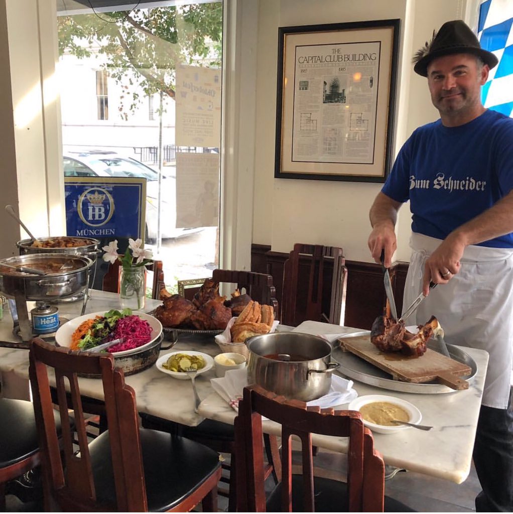 We will be back in the dining room tonight for a 5-7 first Friday Happy Hour buffet. Oktoberfest food features and beers tonight!. #firstfridayraleigh #downtownraleigh #raleighoktoberfest #raleighgerman