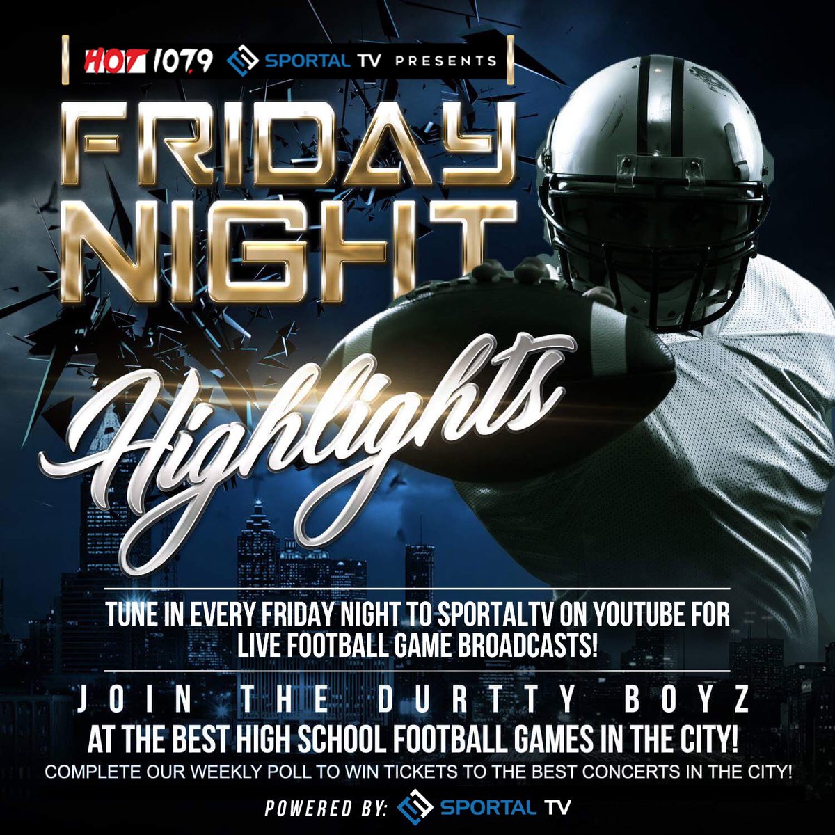 hot1079atl's tweet photo. Today is the day!! @hot1079atl &amp; @sportalspace are pulling up to #HarrisonHighSchool for #Altoona vs. #Harrison 🏈. The homie @djkashatl will be there. Plus our partners @sportalspace will be broadcasting the whole game on YouTubeTV. Check them out at https://t.co/d0lTlAhCmq 👈🏾 https://t.co/Dt9xLirzsM