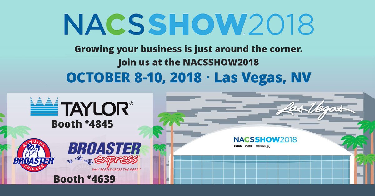 MidwestCo's tweet photo. Who's excited about the NACS Show next week?? 🙋🏽‍♂️ We are! We are!  Stop by the @TheTaylorCo Booth (#4845) and the @BroasterCompany booth (#4639) to learn about your profit options!

#NACSShow #BroasterExpress #cstore #menuplanning #fastfood #hotfoods https://t.co/v7P4Em9Kmp