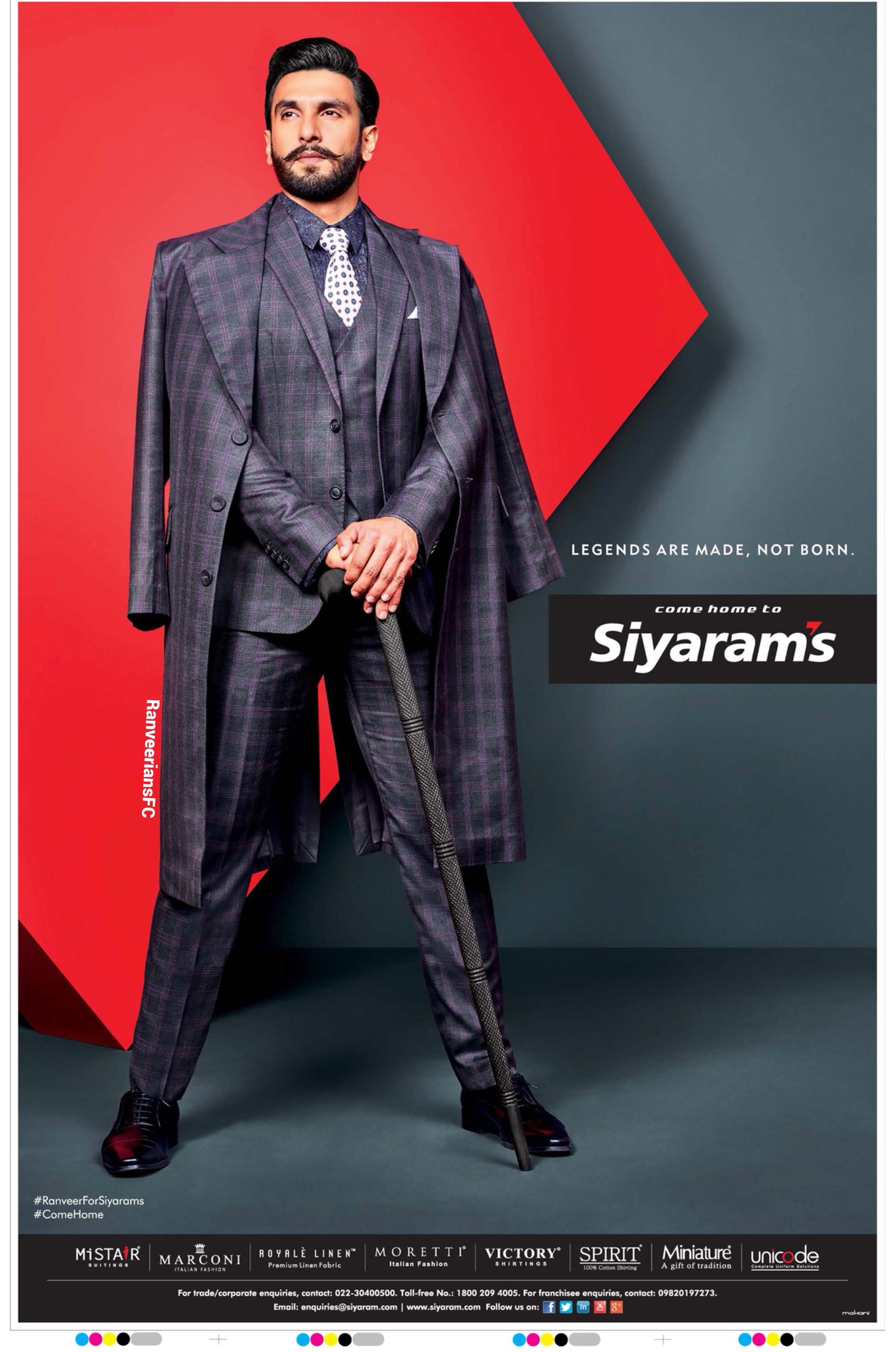 Ranveer Singh is the new brand ambassador of Siyaram's