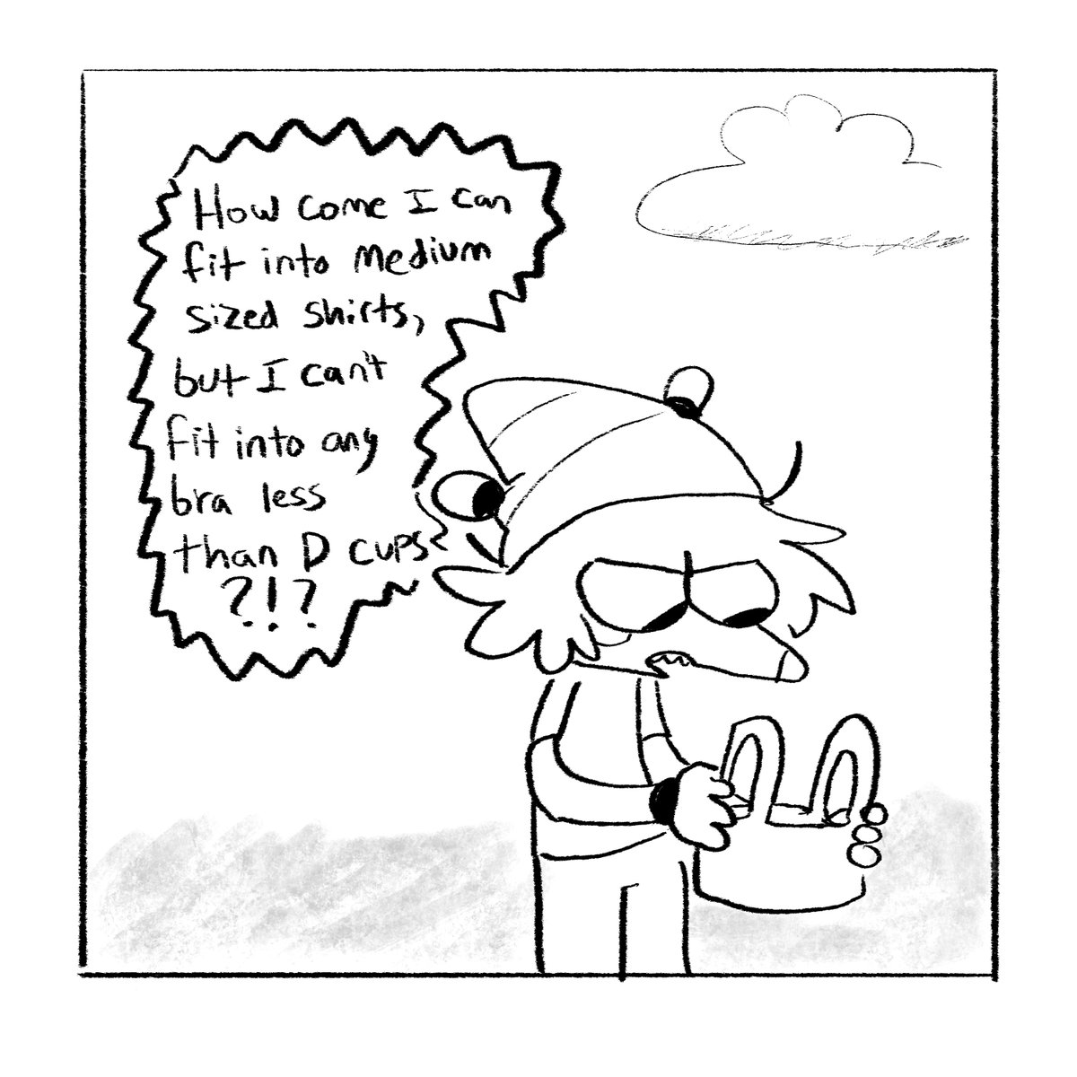 Hillopurkkii's tweet photo. B-but I draw myself so flat chested....my life has been a lie.
#inktober #comics #doodles #largechestproblems https://t.co/uKekWmXWIq