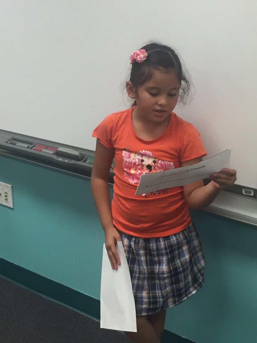 GwenPolitis's tweet photo. 2nd Graders creating and presenting timelines! Exciting to see (and hear) their stories. Shout out to @swhitfieldESL for supporting our ELL students. #learningtogether #teamwork #RRESmovingmountains #rresonward https://t.co/0nBgUTmYfu
