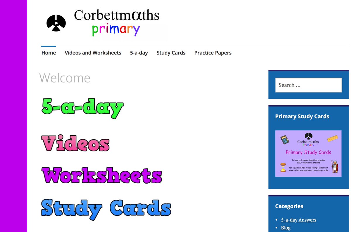 Corbettmaths's tweet image. Thank you so much everyone for supporting corbettmathsprimary.com 😀 Delighted that we have had the most visitors in one day since the Primary launch. As a thank you, we will be giving 15 people a set of our Primary Study Cards. Retweet by Tuesday to enter 🤞🎉