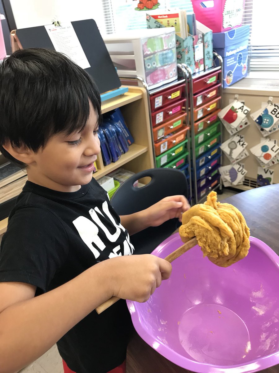 We’ve been reading about pumpkins this week in News2You so we decided to make some pumpkin cloud dough today! #sensoryfun #LifeInALE