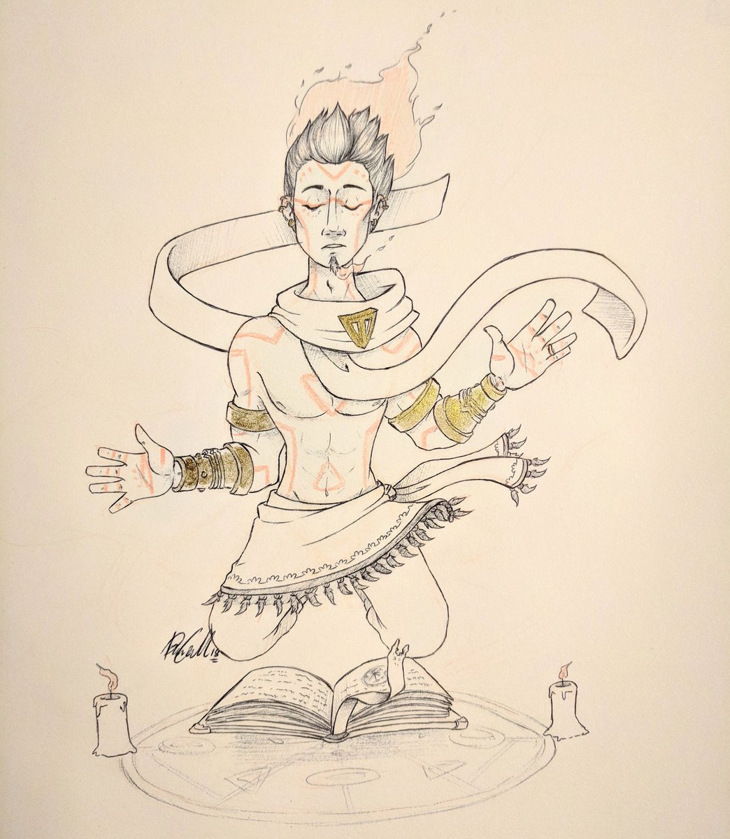 RebeccaCurrell's tweet photo. Day 5: Detect Magic! So Ruiel got a new spell from his patron. #drawtober #dndrawtober #dnd #inktober #detectmagic #warlock #dungeonsanddragons https://t.co/vAlh7rxES7