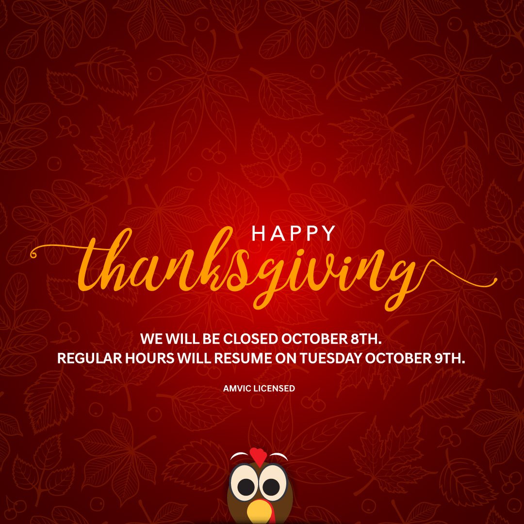 Summit_GM's tweet photo. Happy Thanksgiving! We will be closed this Monday, October 8th. We will resume regular hours on Tuesday. Have a safe long weekend! https://t.co/CDzVH5MLxS