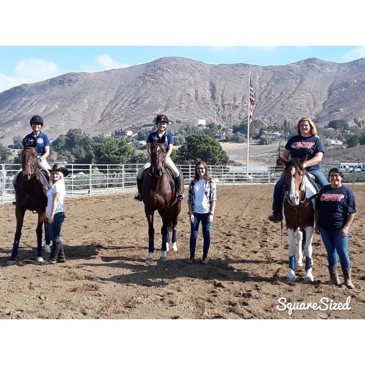 CSUFEquestrian's tweet image. The team is having a blast at the Norco Horse Affair! Day 1 went great, come check out our booth and our demos on Saturday and Sunday at 9am!🐎