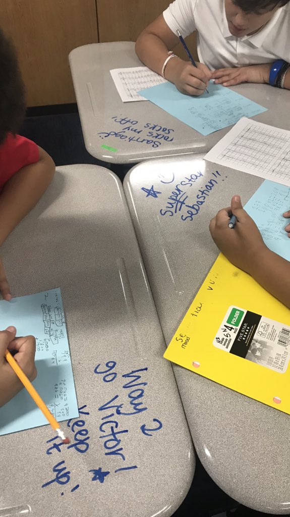Schmidt4thGrade's tweet photo. One of my favorite way to encourage my kiddos! Takes no time and they LOVE their happy notes!! 💙 @cfisdowens #celebrateYOU https://t.co/RBT9KcpeTt