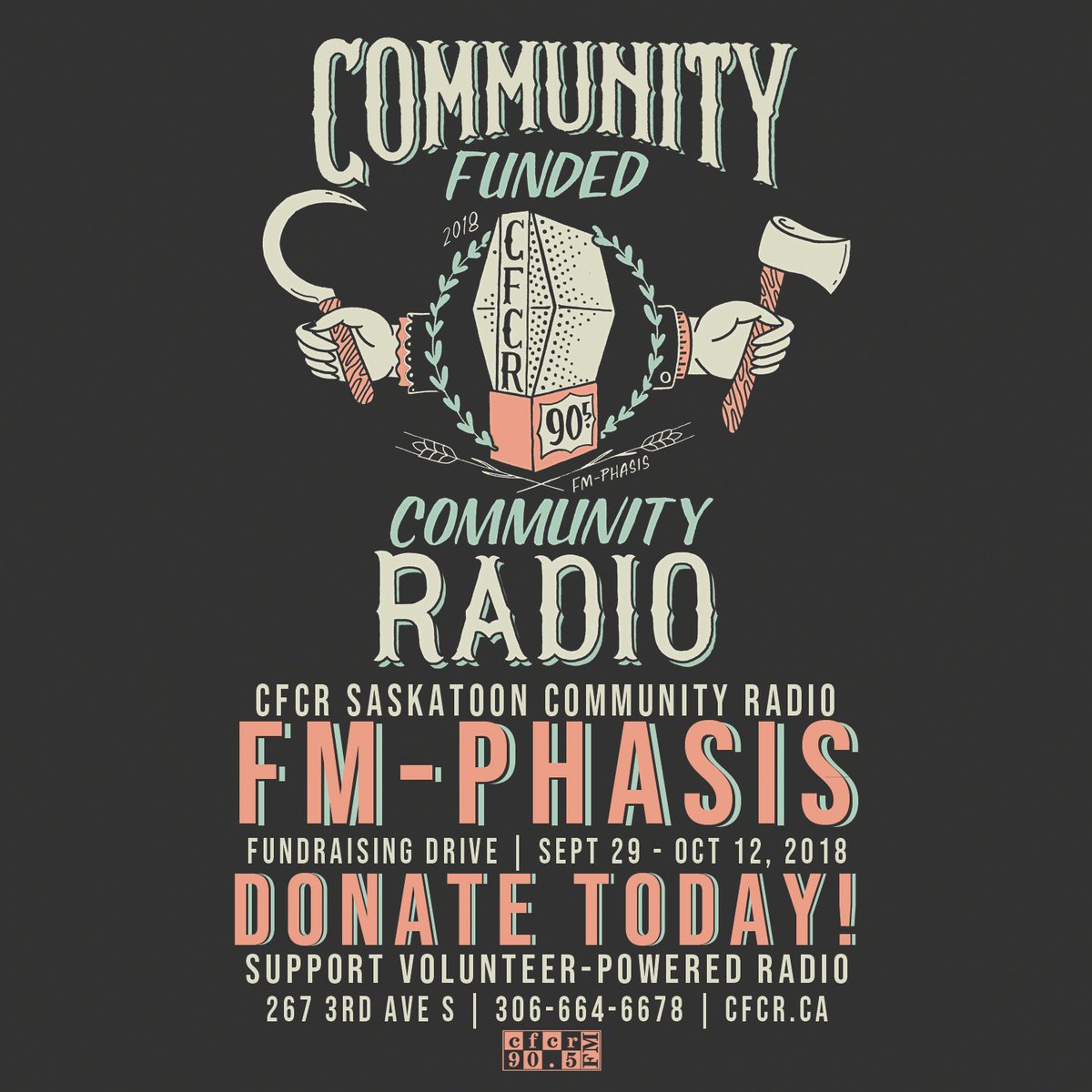 CFCRSaskatoon's tweet photo. Congrats to today's #fmphasis2018 Bonus Prize winner: Pat Doig!
Pat gets to choose a BONUS PRIZE anywhere from fitness memberships, premium board games, reiki & much more (valued from $60-500)! Draws EACH WEEKDAY during FM-Phasis, from donations PAID the day before! https://t.co/wO8xnjBc8c
