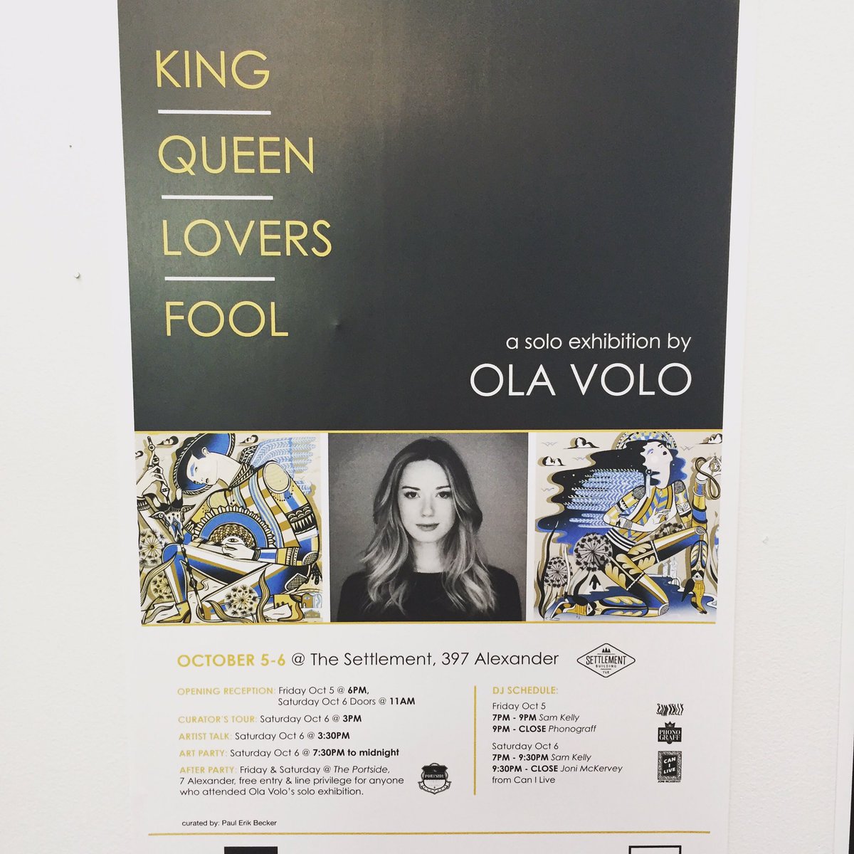 DoansCBC's tweet photo. Our very good friend @OlaVee has her Solo Exhibit #kingqueenloversfool in town at the @settlementbuilding OCT 5+6th!! Stop in and see all her new pieces and enjoy a #DoansBeer while you’re at it ;):) #BCBeer #Doans #olavolo #localart #yvrfun #smiles #olarules #goodtimes #beerfun https://t.co/OMD5Ozr1rz