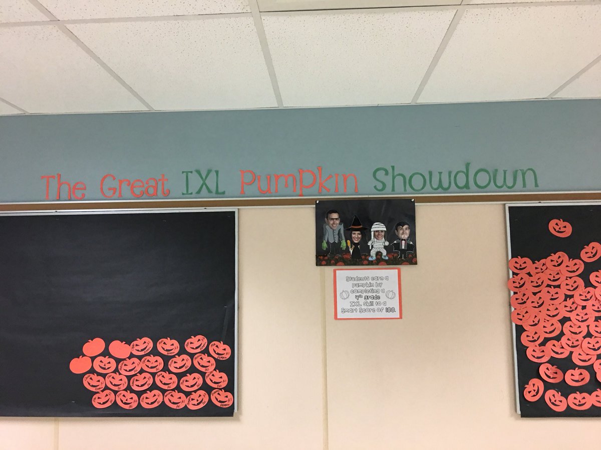 Mrs_Peloquin's tweet photo. A little festive competition to boost our math motivation! 😉🧡🖤 @LES_LBolts #iteachfourth #ixlchallenge @IXLLearning @megapartypete https://t.co/7PosLel83J