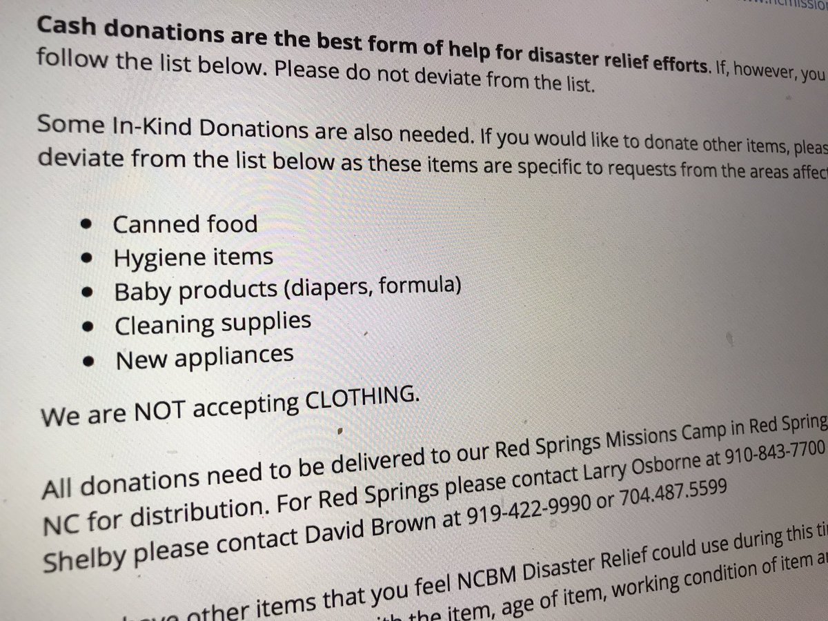 adavillechurch's tweet image. #Adaville is collecting supplies in partnership with the North Carolina Baptist Men and Women Disaster Relief. Please read about what kind of donations are needed and drop them off to the #Adaville office baptistsonmission.org/Mission-Projec… @DR_SBTC #RutherfordCountyNC