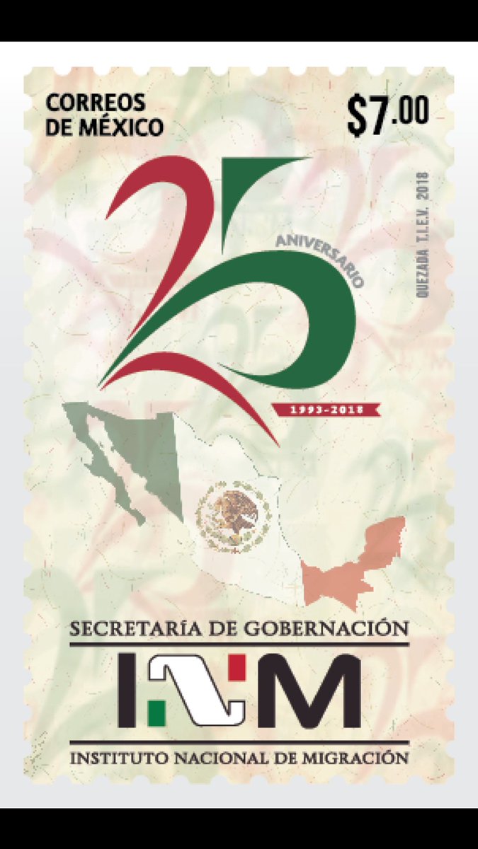 CorreosdeMexico's tweet photo. #Entérate El Servicio Postal Mexicano emitió una estampilla conmemorativa en el marco del 25 aniversario del @INAMI_mx, la cual podrás adquirir en todas las oficinas postales del país a partir del próximo lunes. #25INM https://t.co/FAYlKaW3gD