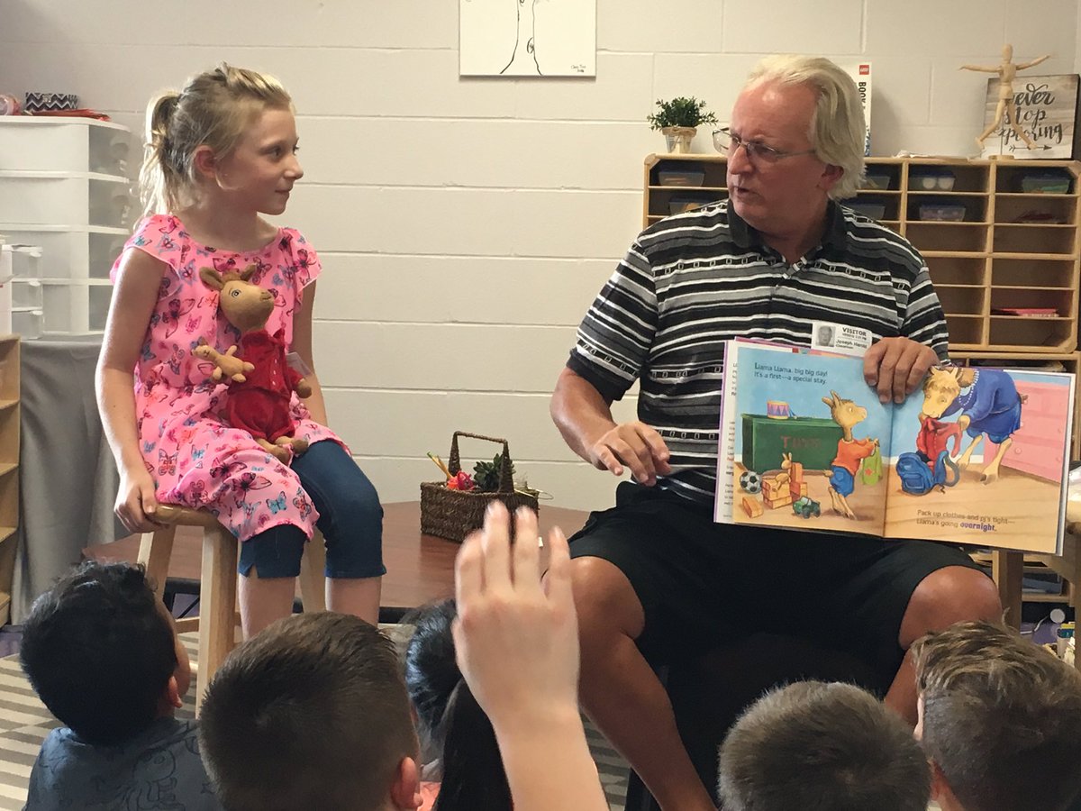 Addison lite up when her Papa from Northeastern Ohio surprised her as our Mystery Reader today! ❤️ #makingmoments #WEareLakota