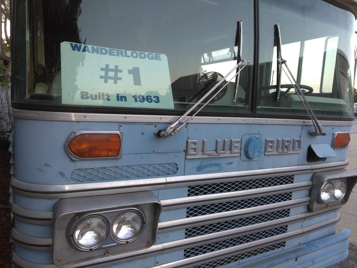 1963 Blue Bird bus company made the Very First Wanderlodge . My hometown of Fort Valley Georgia. This is number one. This bad boy is still a tank. How far we've come..