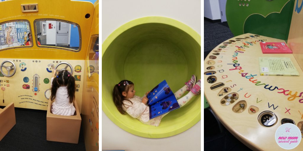 TorontoNewMom's tweet photo. Today we visit the renevated #northyorkcentrallibrary for a day full of fun and reading. From educational playground, interactive games, reading areas and little learning opportunities there is something to do for every kid from infants to 8-9 years old. FREE for everyone! https://t.co/DIFhd3CDuu