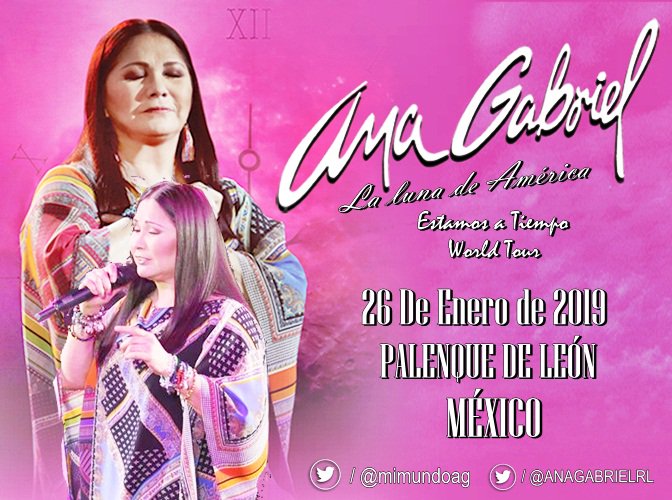 anagabrielworld's tweet photo. [ POR CONFIRMAR ] #AGEstamosATiempo #PorAmorAustedes #AnaGabriel #PalenqueDeLeón2019 @ANAGABRIELRL 26 de enero de 2019 https://t.co/O1HML1qkib