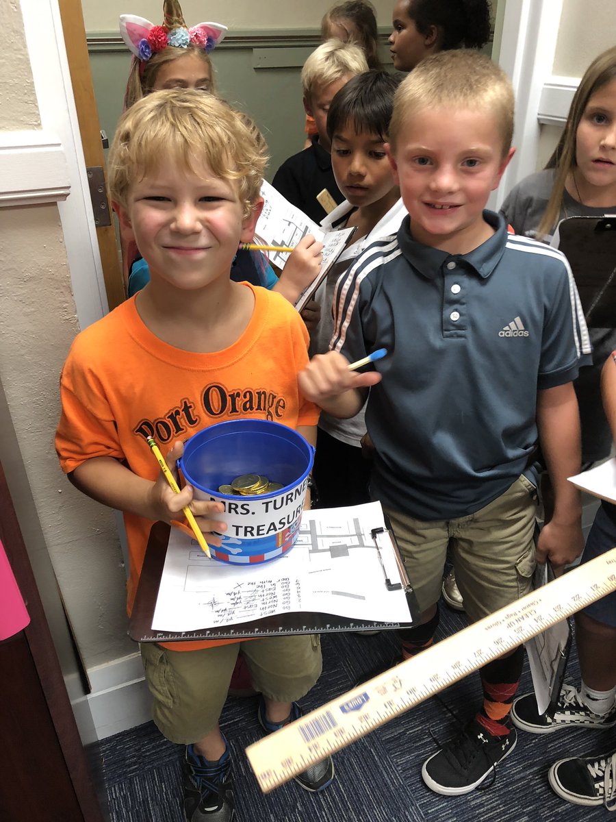 Combining map skills and measurement.  They’ve waited patiently for their treasure hunt for weeks!  🧡 collaborative learning. Arrrrrre they going to find the hidden coins? (See what I did there? 😂) #positivelyportorange #vcsportorange #believein180 #turnerstreasurehunters