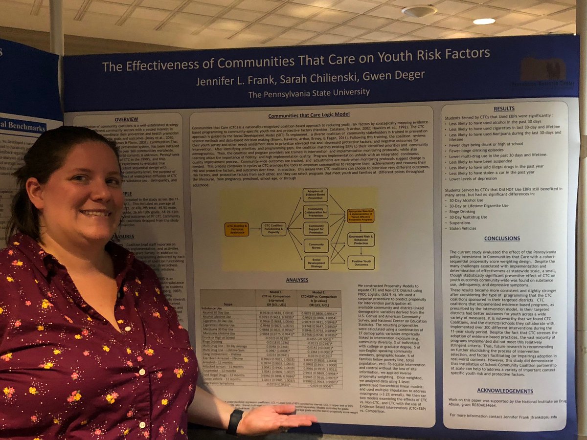 thefrankfeed's tweet photo. @GwenDegerPSU Presenting at the PSU-Pitt Educational Summit on the effectiveness of the Communities that Care training had on certain youth factors. Findings show youth risk factors were significantly decreased. #CommunityUniversityPartnership #innovation #service #research https://t.co/Q4GGgbdKfU