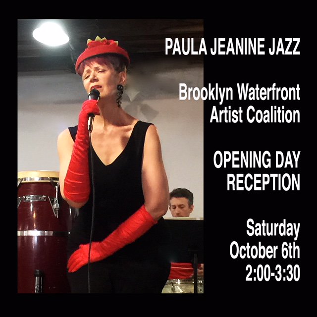 bwacRedHookart's tweet photo. Paula Jeanine Bennett opens BWAC's fall art shows with her spicy congas & Miles-with-a-mute vocals; with guitarist Masami Ishakawa & Richard X Bennett at the organ. #livemusic #musician #singer #performance #explorebrooklyn #Brookllyn #artgallery https://t.co/n9z0cVdiVm
