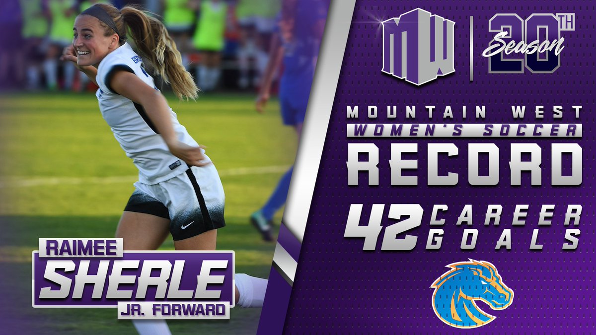 NEW.
<a href="/MountainWest/">Mountain West</a>.
RECORD.

@raimee_sherle becomes the all-time leader in goals scored with a goal in just 63 SECONDS. #MWWSOC