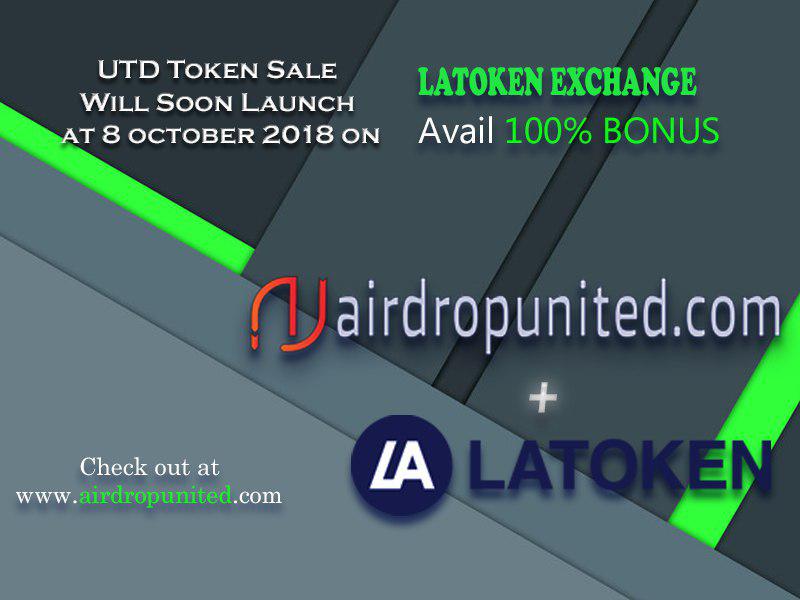 airdropunited's tweet image. UTD TOKEN SALE will soon launch at 8 october 2018 on @latokens LATOKEN exchange !!

Join Now : bit.ly/2OaIQS4 

What is LATOKEN : 
LATOKEN is a rapidly growing crypto exchange focusing on liquidity for new tokens

#latoken #airdropunited #utd #tokensale #ico #exchange