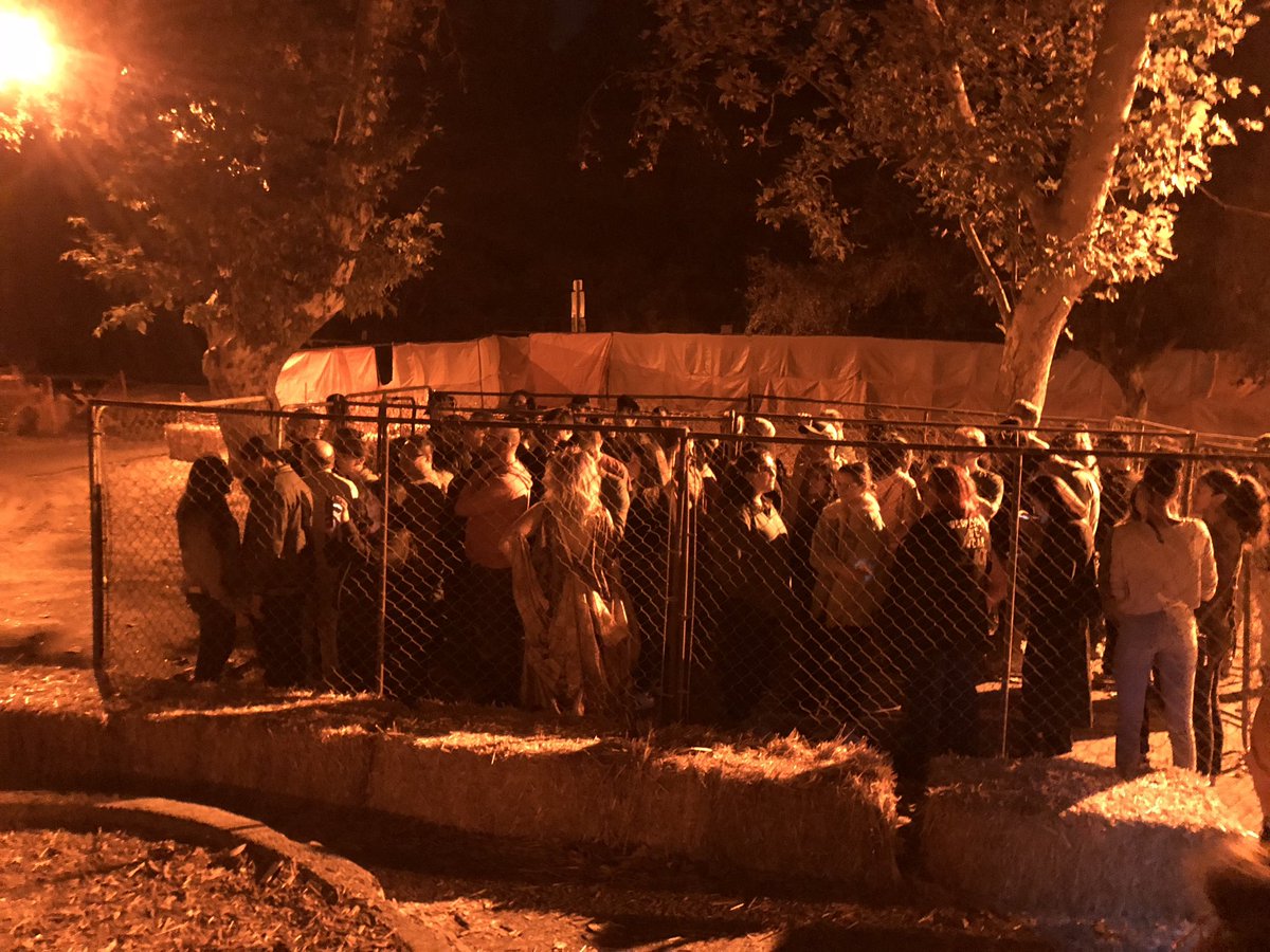 The Haunted Hayride victims, we mean guests, are corralled into this cage to await their ride. #LAHH  #LAHH2018, #LAHH10Years
