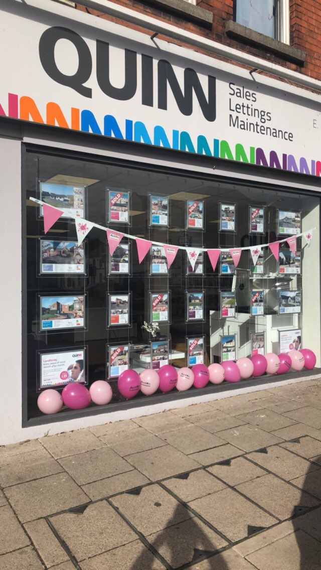QuinnSales's tweet photo. Painting the town pink today in support of @actioncancer in #Banbridge https://t.co/qTrYF6PwcJ