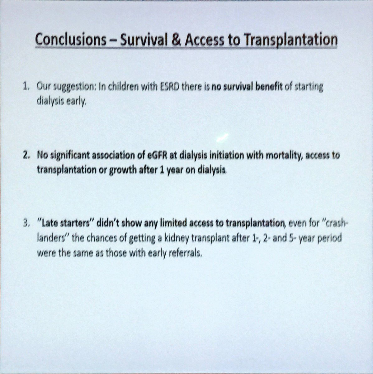 ASPNeph's tweet photo. Early vs late #dialysis start in children @ESPN2018 #espn2018 Antalya, Turkey https://t.co/1aUpmRdhlA