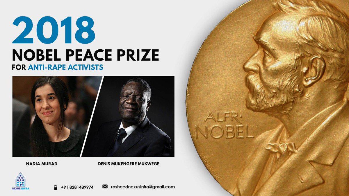 Nexusinfra's tweet photo. The 2018 Nobel Peace Prize has gone to campaigners against rape in warfare, Nadia Murad and Denis Mukwege.
#Nexus_infra : +91 8281489974
rasheednexusinfra@gmail.com
#Architecture
#interior_designing https://t.co/G5C1n9gnrq