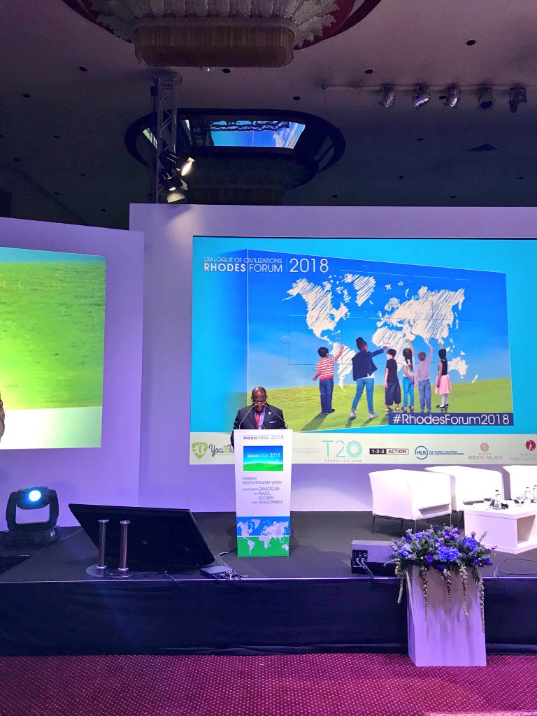 IbrahimaKFofana's tweet photo. Ouverture du Sommet sur l'Afrique. 

Engager le #dialogue avec l'Afrique pour un #développement harmonieux du continent

#RhodesForum2018 https://t.co/Gzz5LN6UlH
