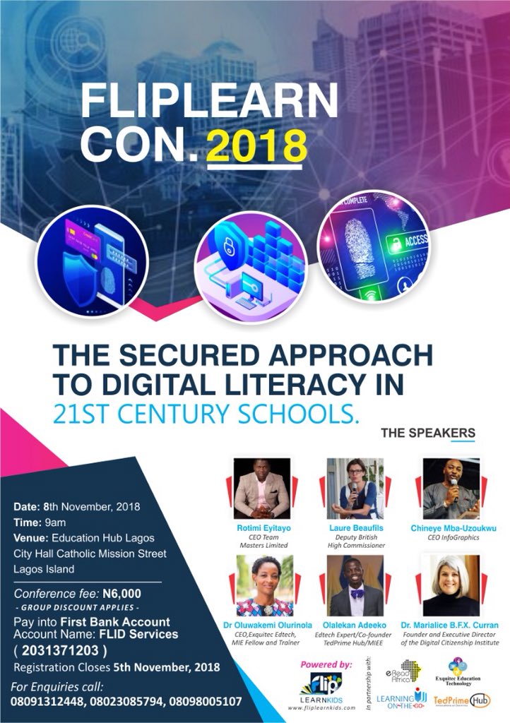 kayoluwaseundav's tweet photo. This is a must attend for every educator who wants to see a transformation in the way learning takes place in their classrooms. Save the date and register today! #Fliplearnkids #fliplearn #digitalliteracy https://t.co/i9qsv8Ox9a