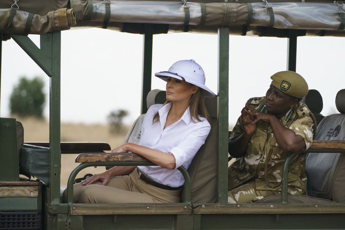Kenya: Melania Trump porte un casque colonial, les internautes réagissent !
