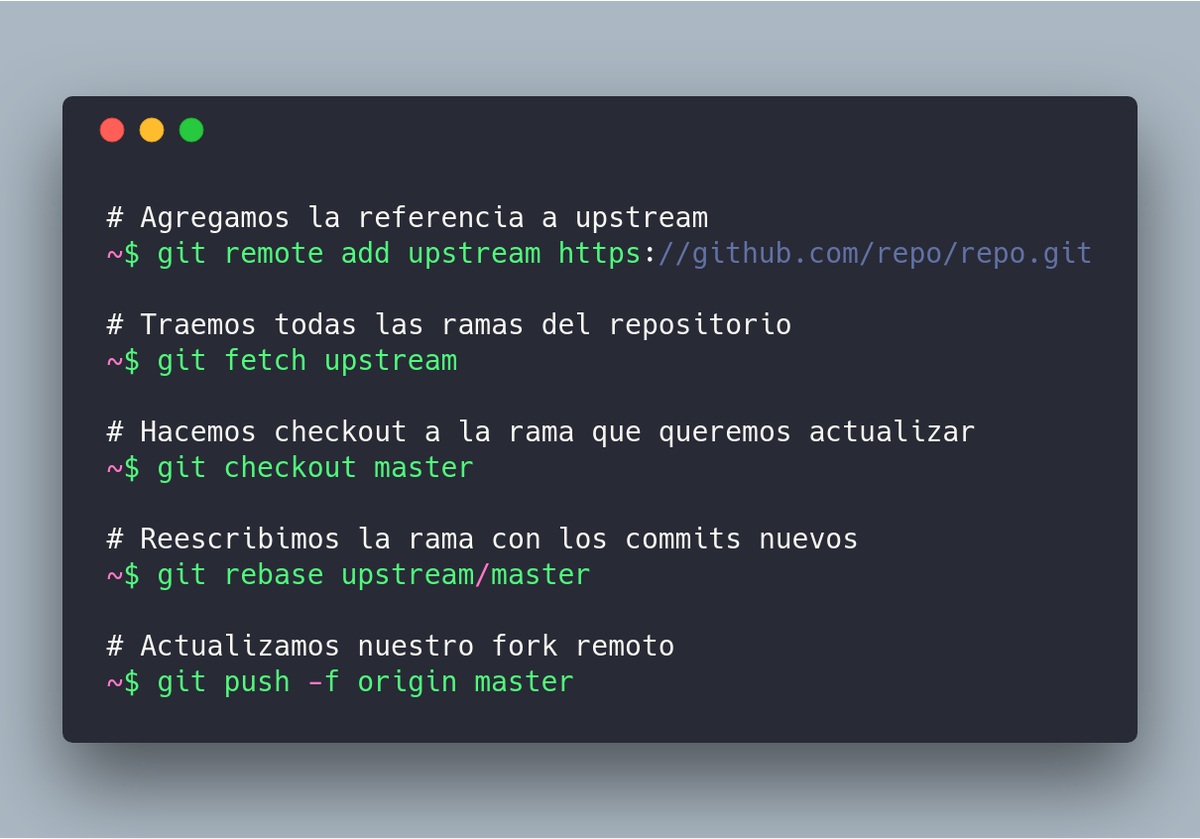 dvalpx's tweet photo. #StydeTips Siempre se me olvida como actualizar un fork de @GitHub ¿y a ti? Guarda este tweet para que no se te olvide 🧐⬇️

También puedes ver la explicación en video 🤓 https://t.co/mRoUlB4zVH https://t.co/1Ri8atA9Vc