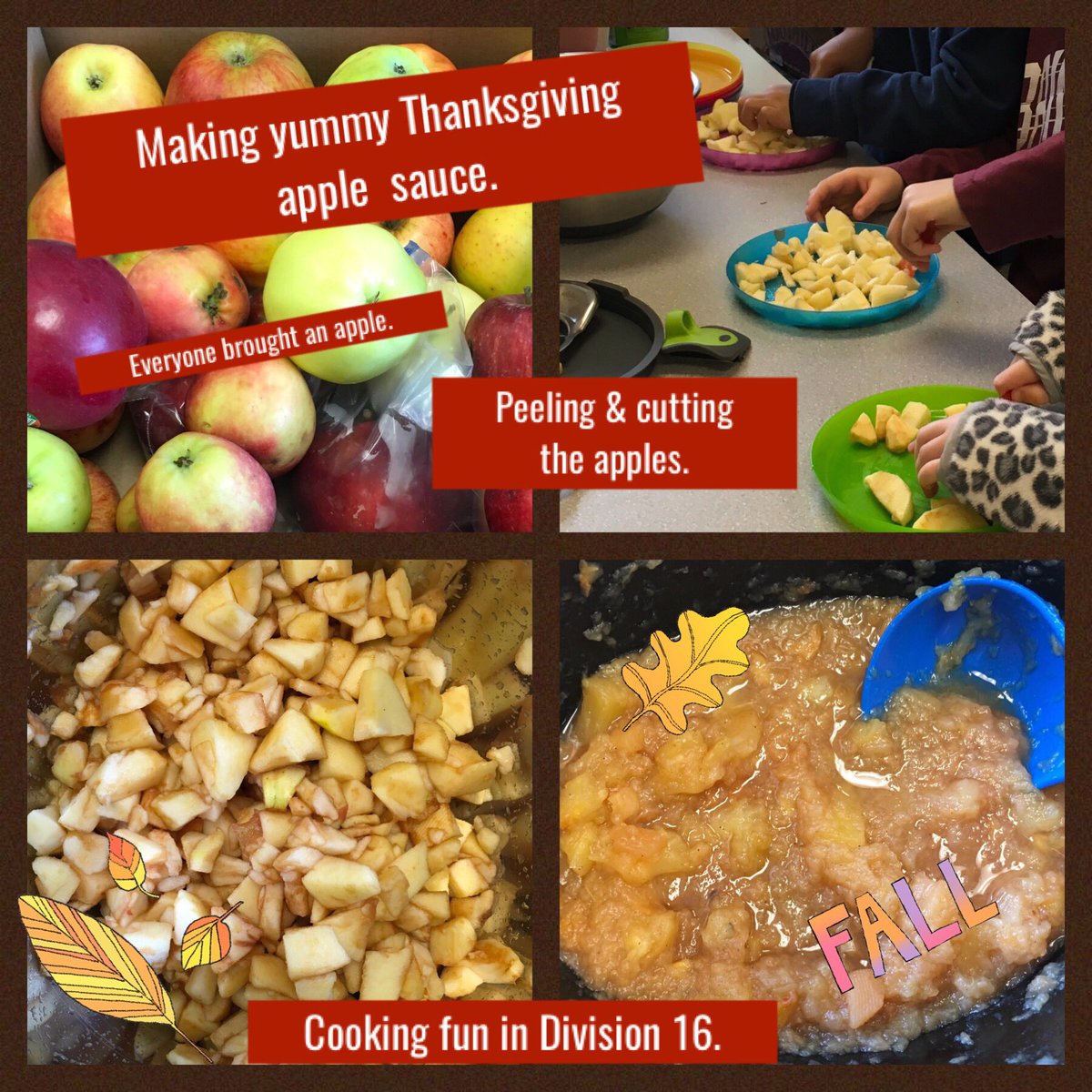 MsSsclass's tweet photo. Everyone helped make and eat crockpot Thanksgiving apple sauce today. #canwehaveseconds #ADST #cookingfun #jrchefs #sd36learn https://t.co/3YrFELoe3q