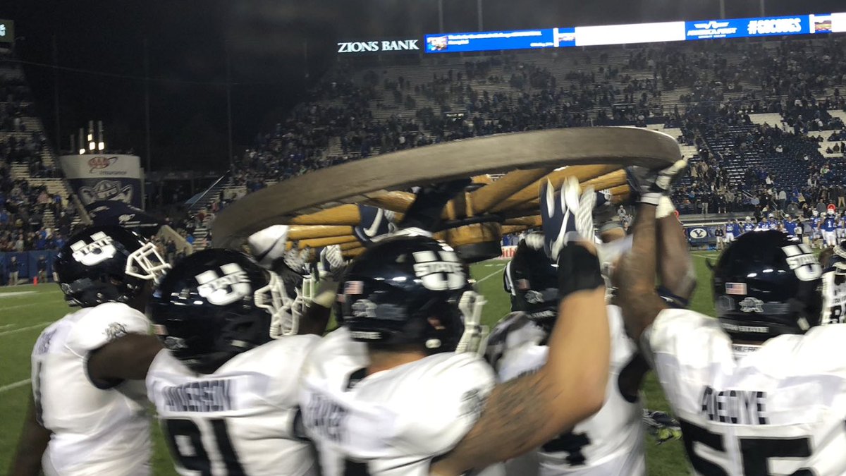 ColemanBarnes's tweet photo. Total domination! Great job @USUFootball The Wagon Wheel stays in @cityoflogan! https://t.co/rd9bg5d8Xp