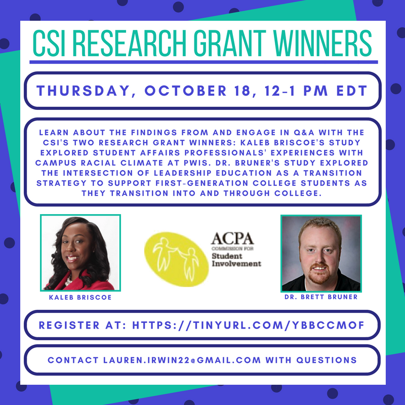 CSI_ACPA's tweet photo. RSVP today for our Oct. 18, 12-1 pm EST webinar featuring the findings from the CSI’s research grant winners @KalebBriscoe7 and Dr. Brett Bruner: https://t.co/odLrI3u8S6 

#ACPACSI #SAchat https://t.co/rXp1W3XoRh