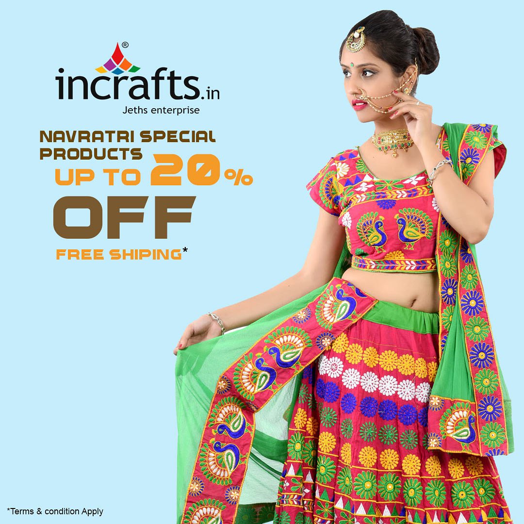 incraftsin's tweet photo. Navratri festival offer

Navratri special products
Up to 20% Off

https://t.co/BbirCYszQT

#navratri #navratricollection
#garba #dandiya #style #fashoinweek 
#fashion #fashiondaily #mumbai 
#surat #vadodara #banglore #delhi 
#l4l #fastival #indianclothes #clothing https://t.co/2kpoCPZrr1