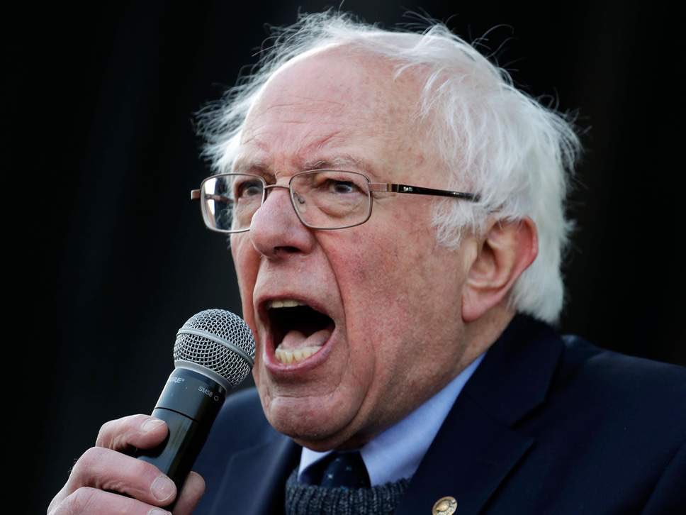 bud_cann's tweet photo. "No more old white men ", screams the lunatic Left. 
"We want Bernie Sanders...we want Bernie Sanders.” https://t.co/y4bjba8KdC