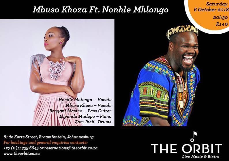 The Orbit Jazz Club (@orbitjazz) on Twitter photo Mbuso Khoza ft. Nonhle Mhlongo at <a href="/OrbitJazz/">The Orbit Jazz Club</a> tonight!
R140 gets you in
20h30 show starts
#spreadtheword #orbitjazz #mbusokhoza #nonhlemhlongo Mbuso Khoza ft. Nonhle Mhlongo at <a href="/OrbitJazz/">The Orbit Jazz Club</a> tonight!
R140 gets you in
20h30 show starts
#spreadtheword #orbitjazz #mbusokhoza #nonhlemhlongo