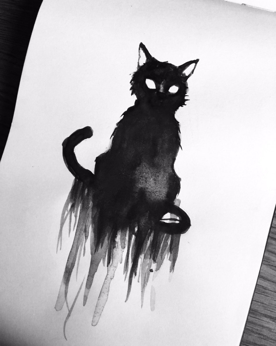 JessyBtd's tweet photo. Inktober jour 6 : Baveux
Dessin réalisé à l’aquarelle (c’est bien de l’encre après tout, il y a des pigments noirs dedans 😉)
.
.
#inktober #inktober2018 #saliver #drooling #carnetdedessin #carnetdecroquis #cat #blackcat #chatnoir https://t.co/brXMBBe9uF
