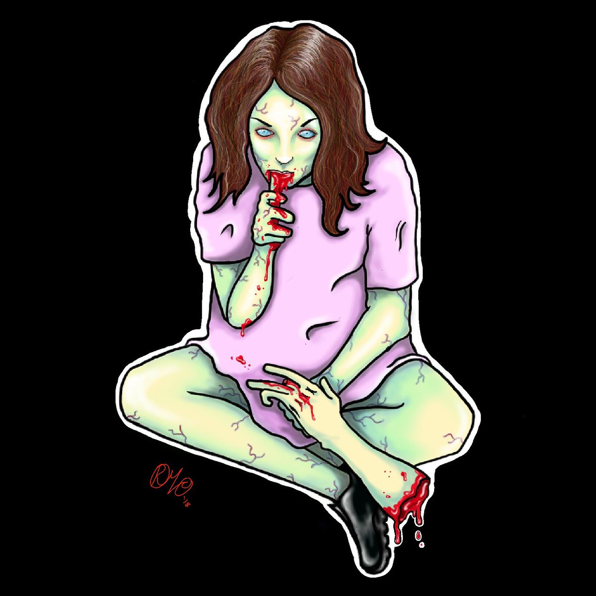 Art_Rmc's tweet photo. New stuff. Zombie girl is available on my redbubble #digitalart #wacom #wacomintuos #zombie #zombiegirl #horrorart https://t.co/aHnu7lU07e
